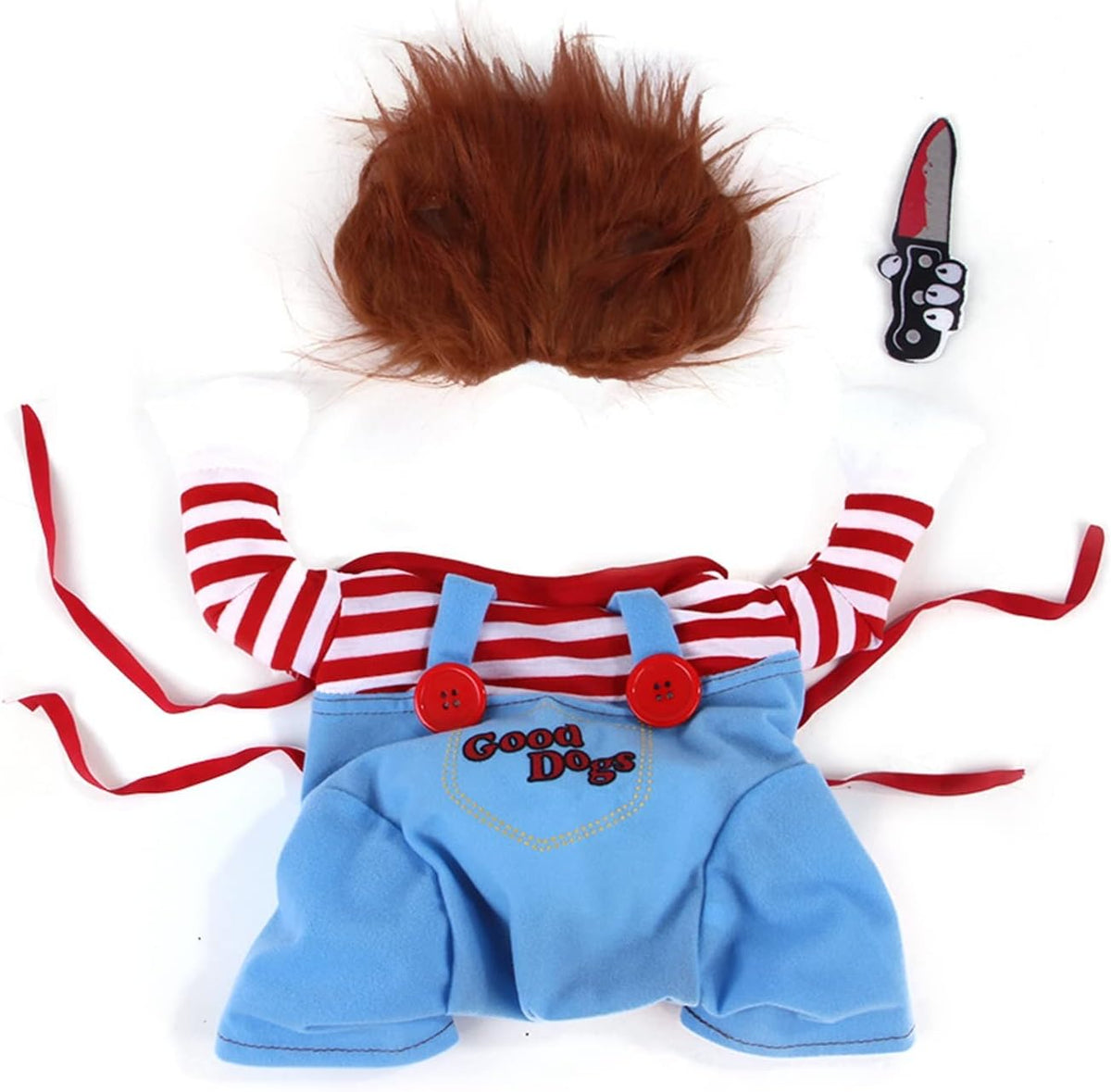 Pet Deadly Doll Dog Costume, Cosplay Halloween Christmas Funny Clothes Party Costume for Small Medium and Large Dogs (Sm