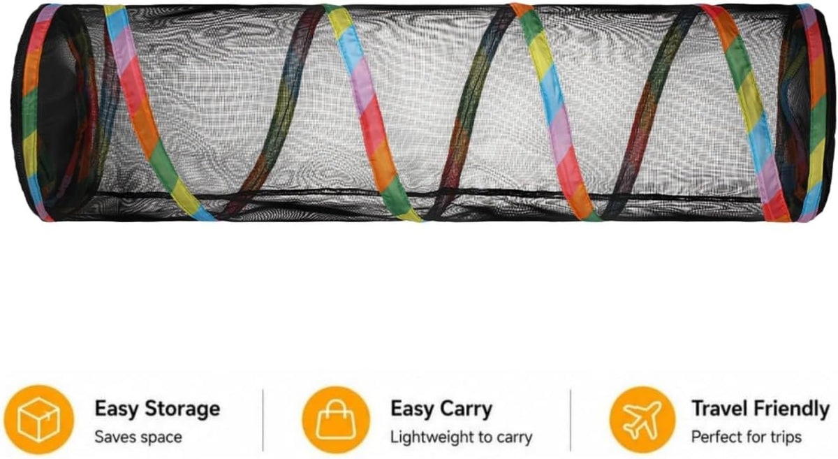 Mesh Cat Play Tunnel 34’’ Collapsible Pet Play Tube Cat Playground