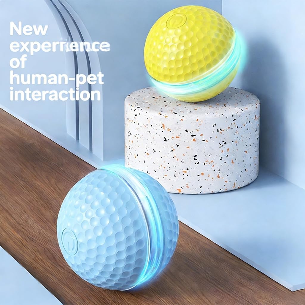 Lightup Cats Toy Ball Automatic Rolling Ball ChewProof Design Pet Teaser Toy