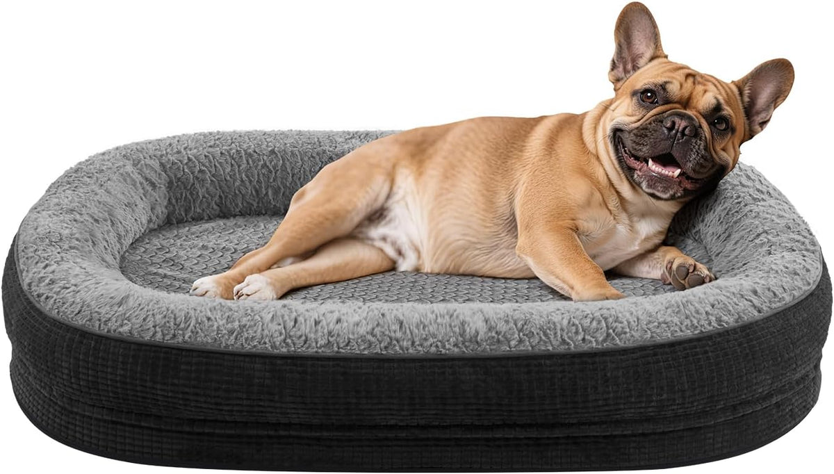 JOEJOY XL Orthopedic Dog Bed for Large Dogs, 360° Oval Bolster, 42"