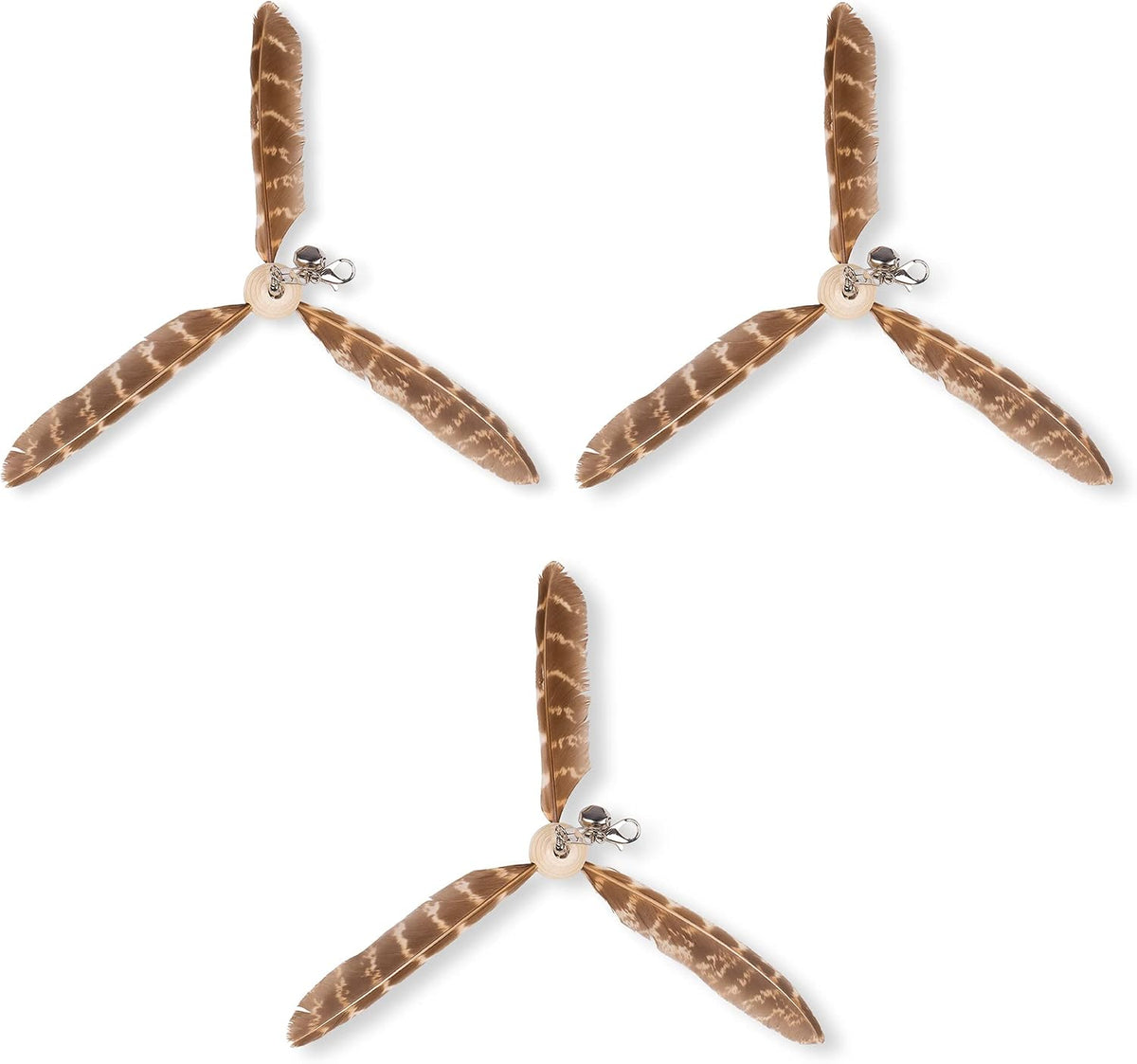 JXFUKAL Cat Wand Toys, Interactive Cat Toys with 3 Feather Refills, 29'' Flexible Steel Wire, Sturdy Wood Handle & Bell 