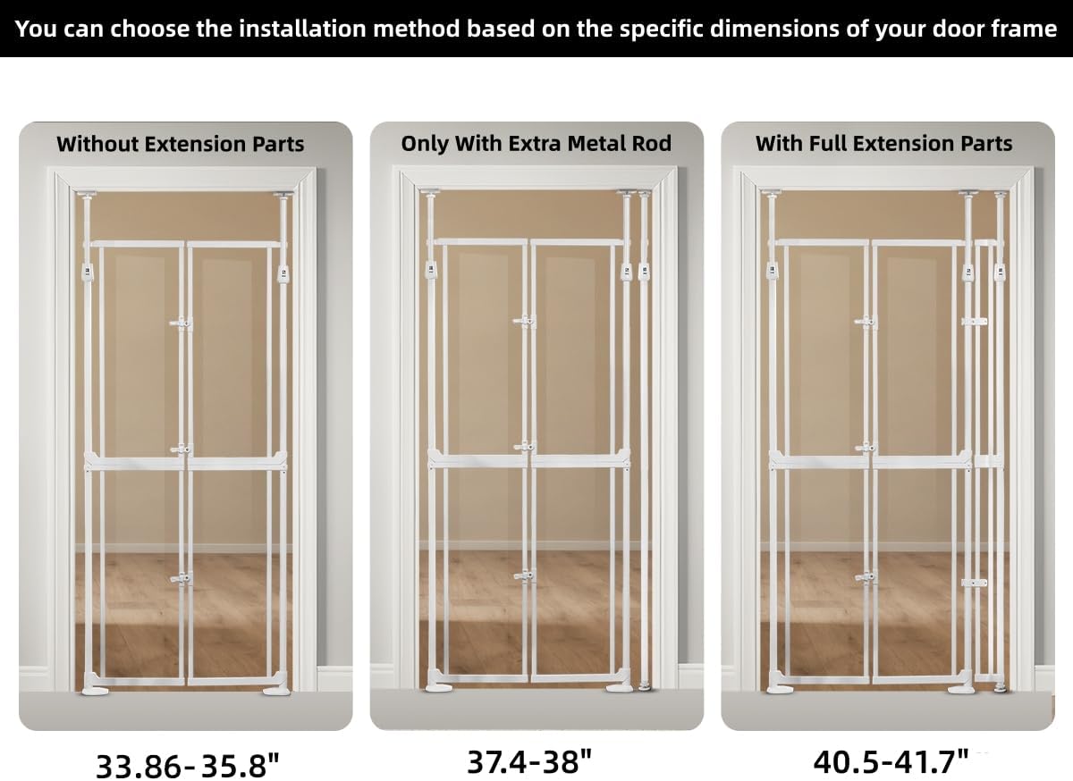 74.8-98.43” Extra Tall Cat Gate, 33.86-35.8” Wide Acrylic Pet Gate
