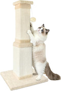 Cat Scratching Post for Indoor Cats, 32Inch Sisal Cat Scratcher, Beige