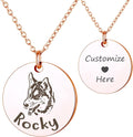 Anavia Customized Pet Portrait & Name Necklace, Personalized Pet Gifts Photo Engraved Necklace, Pet Memorial Jewelry Gif