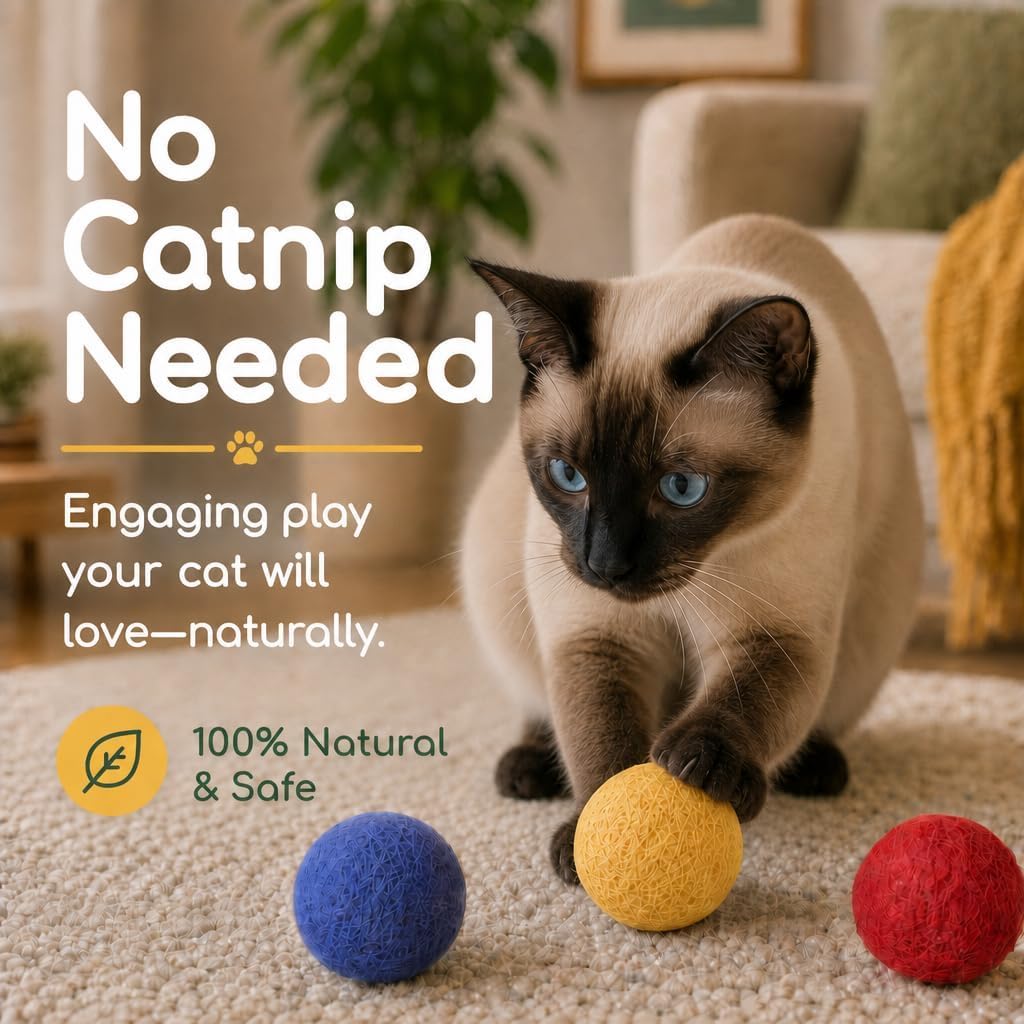 Wool Cat Balls, 6 PCS
