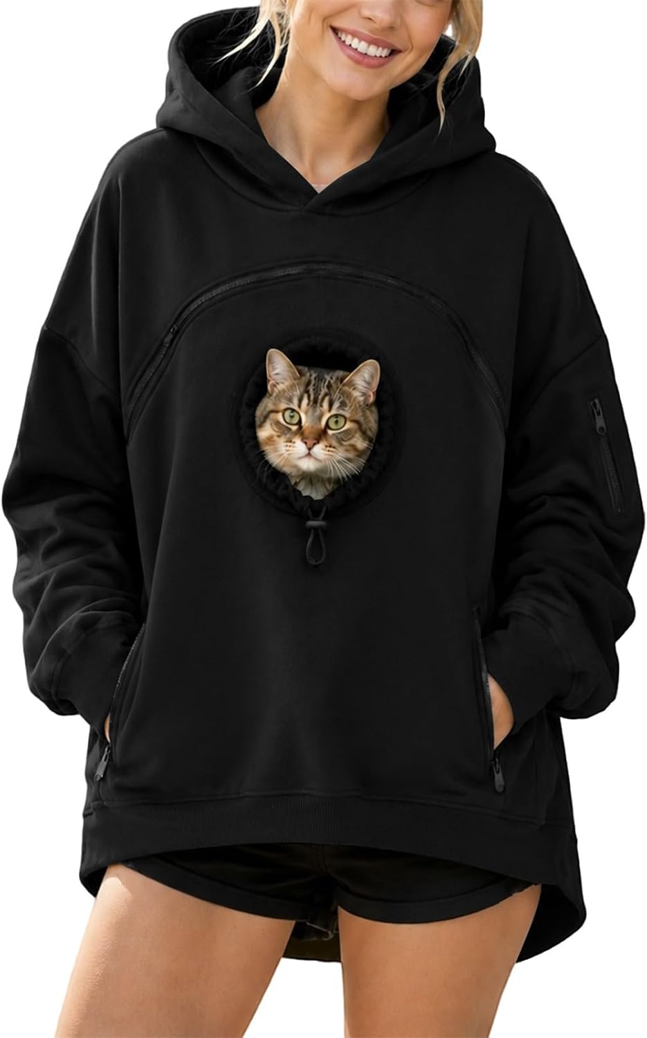 Pet Pouch Hoodie Cat Hoodie with Pouch Pull Pocket for Dogs & Snack Hoodies