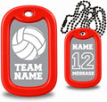Volleyball Team Dog Tag Necklace Custom Name Number Team Gift
