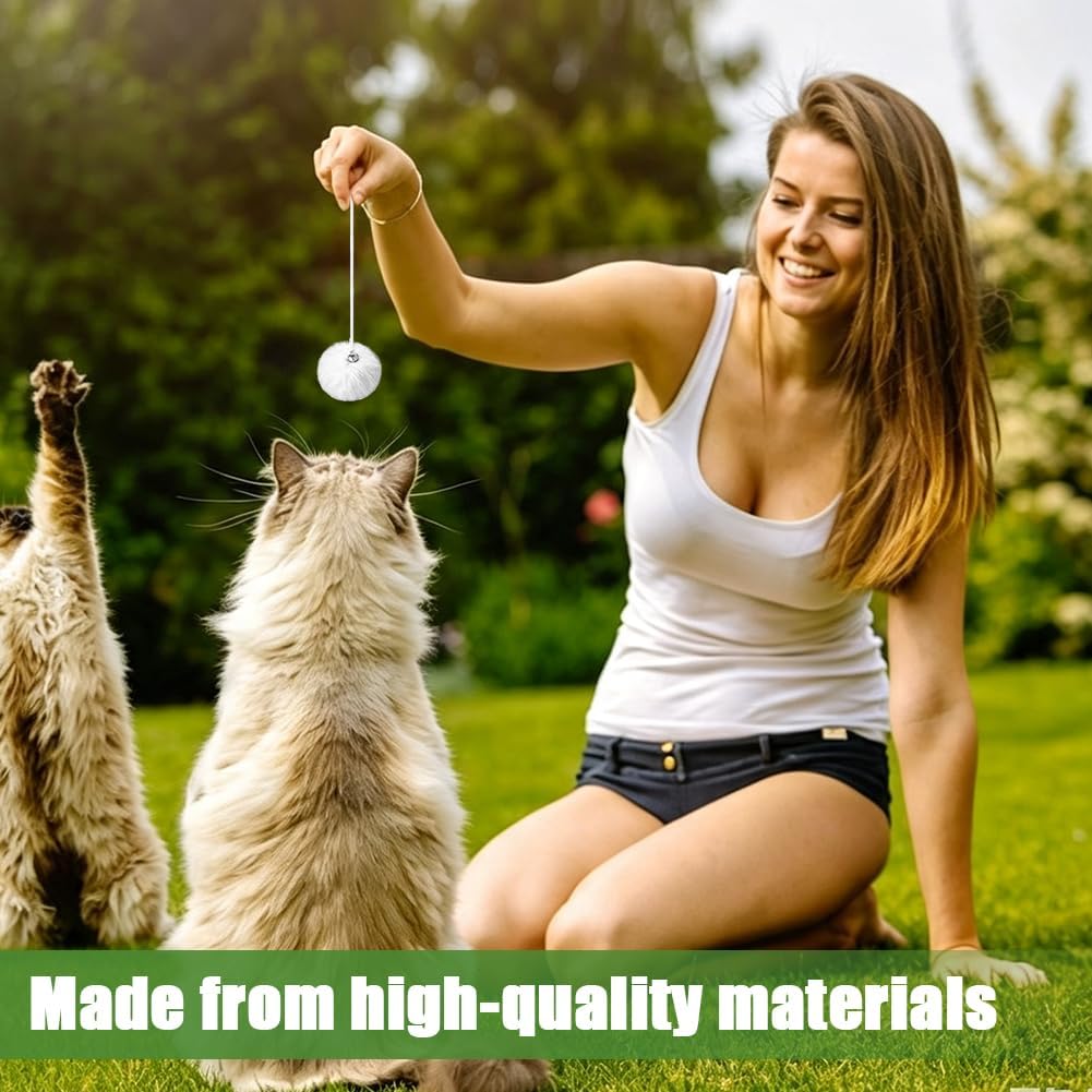 NBEADS 20 Pcs Cat Tree Replacement Balls, Interactive Catsplay Item Replacement Balls with Bell for Cat Polyester Rabbit
