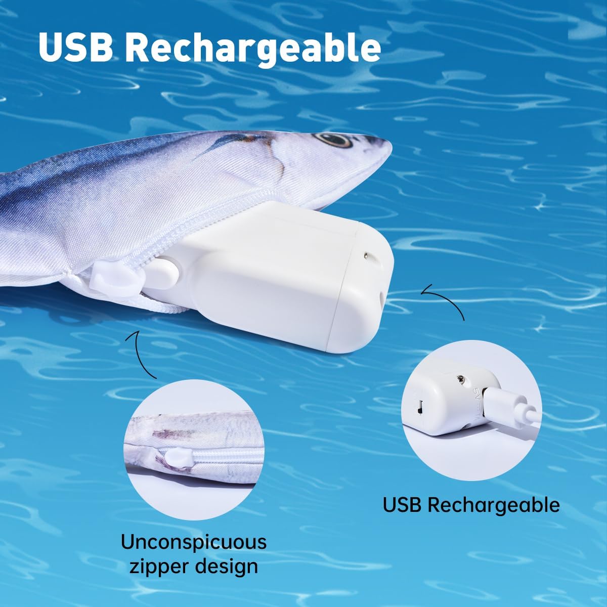 Petgravity Bite-Sized Realistic Flopping Fish Cat Toys, 3 Pack, Interactive Cat Toys for All Breeds, Tap-Activated 3 Fla