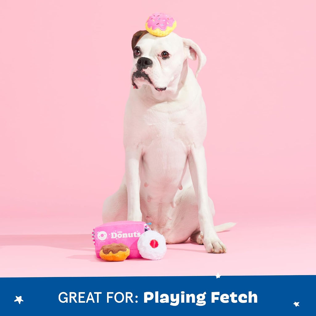 BarkBox Barker's Dozen Donuts 4-in-1 Interactive Plush Dog Toy