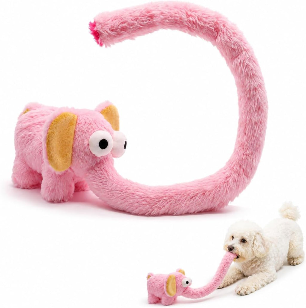 Elephant Squeaky Dog Toy, 26.0in Interactive Long Trunk Toy, 1 Pack (Blue)