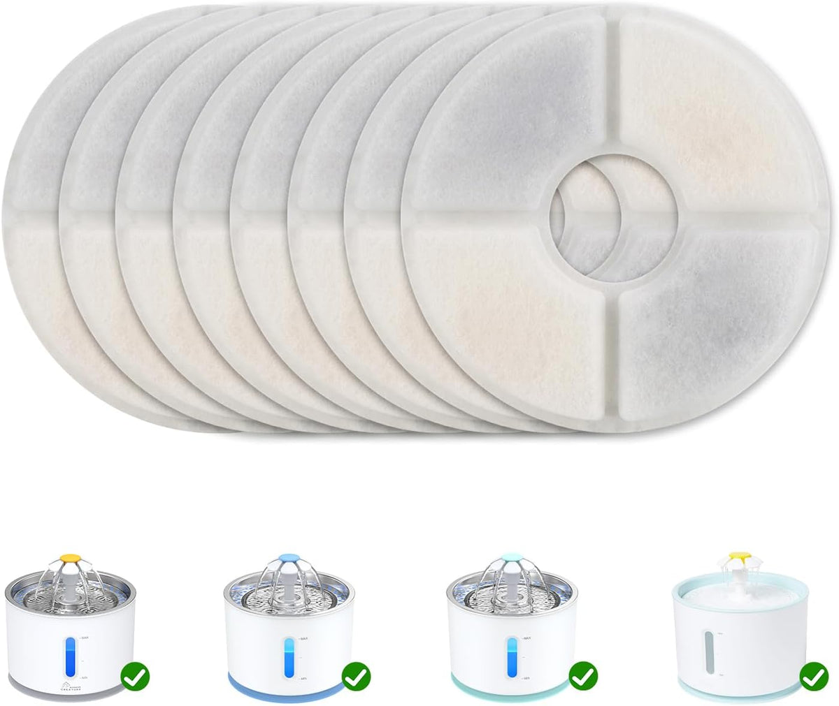 Wonder Creature Round Cat Water Fountain Filter Replacement 6 Pack