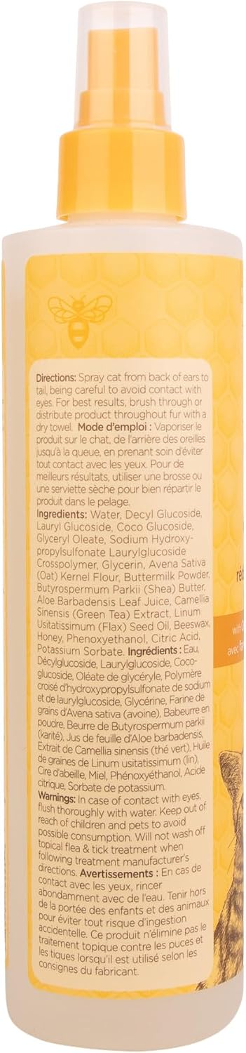 Burt's Bees for Pets Cat Dander Reducing Spray, Oat & Honey, 10 Fl Oz, 2-Pk