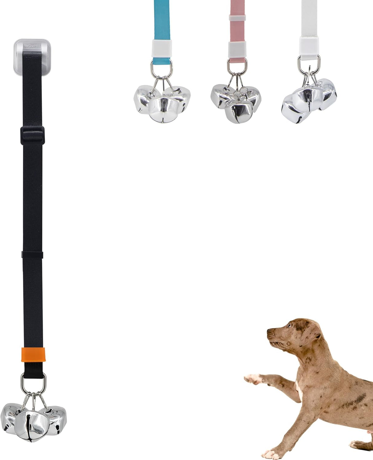 SVD.PET Puppy Bell Doorbell, Dog Bell for Potty Training, Attached to doorknob or Anywhere Near the Door, Length and Hei