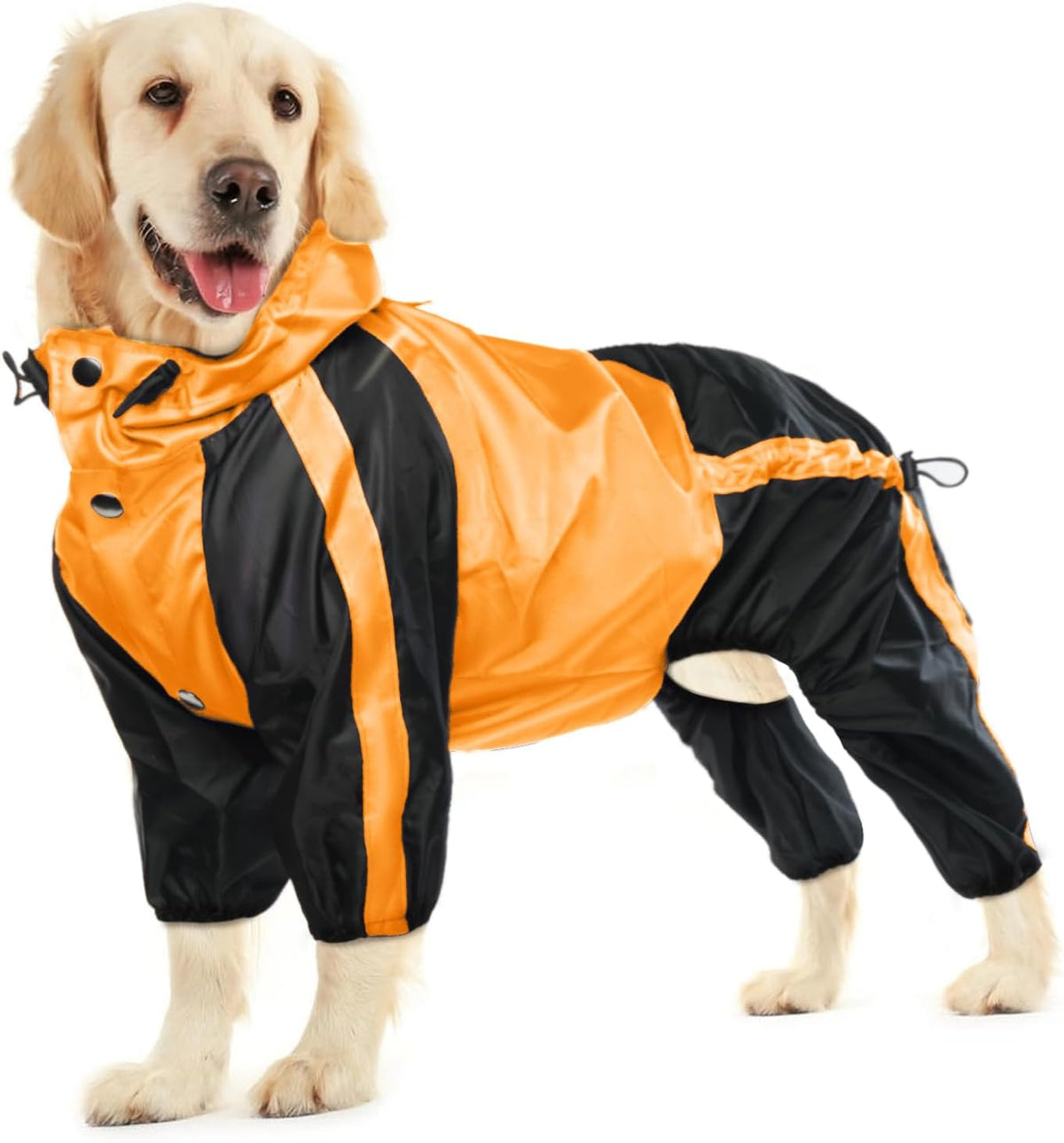 Dog Raincoat, 4 Leg Waterproof Dog Rain Jacket with Hood, Purple M
