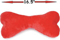PUREPET Dog Toy Giant Plush Bone 2 Squeakers Mega Huge Sized Soft and Large Play Cuddle (Red)