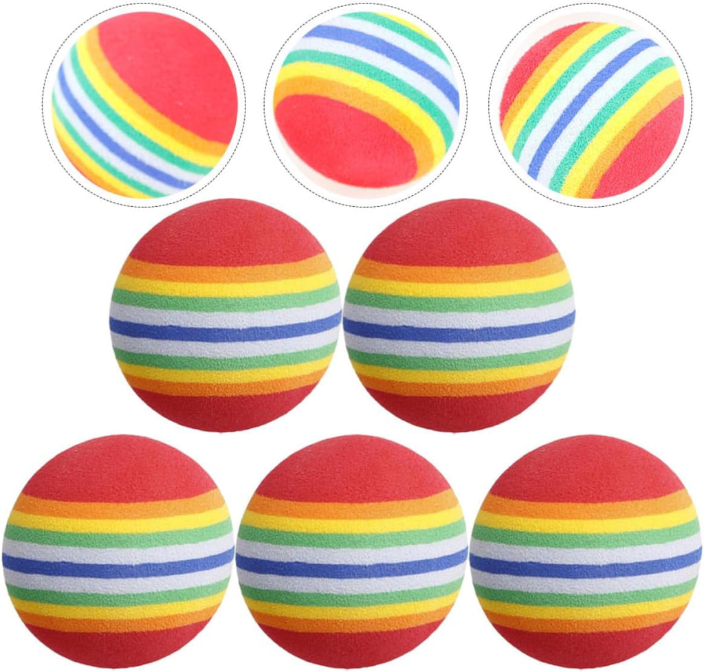 Uonlytech 5pcs Rainbow Cat Balls Elastic Eva Foam for Cats, Home Use