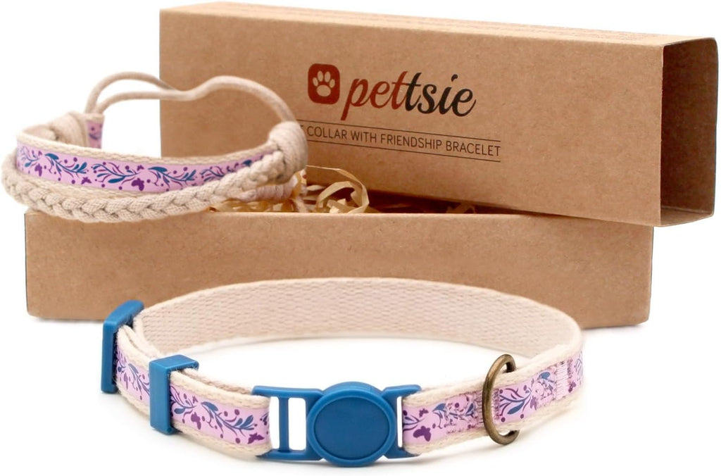 Breakaway Cat Collar & Matching Friendship Bracelet, Green