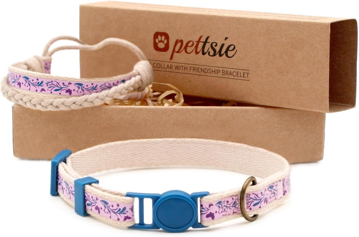 Breakaway Cat Collar & Matching Friendship Bracelet, Green