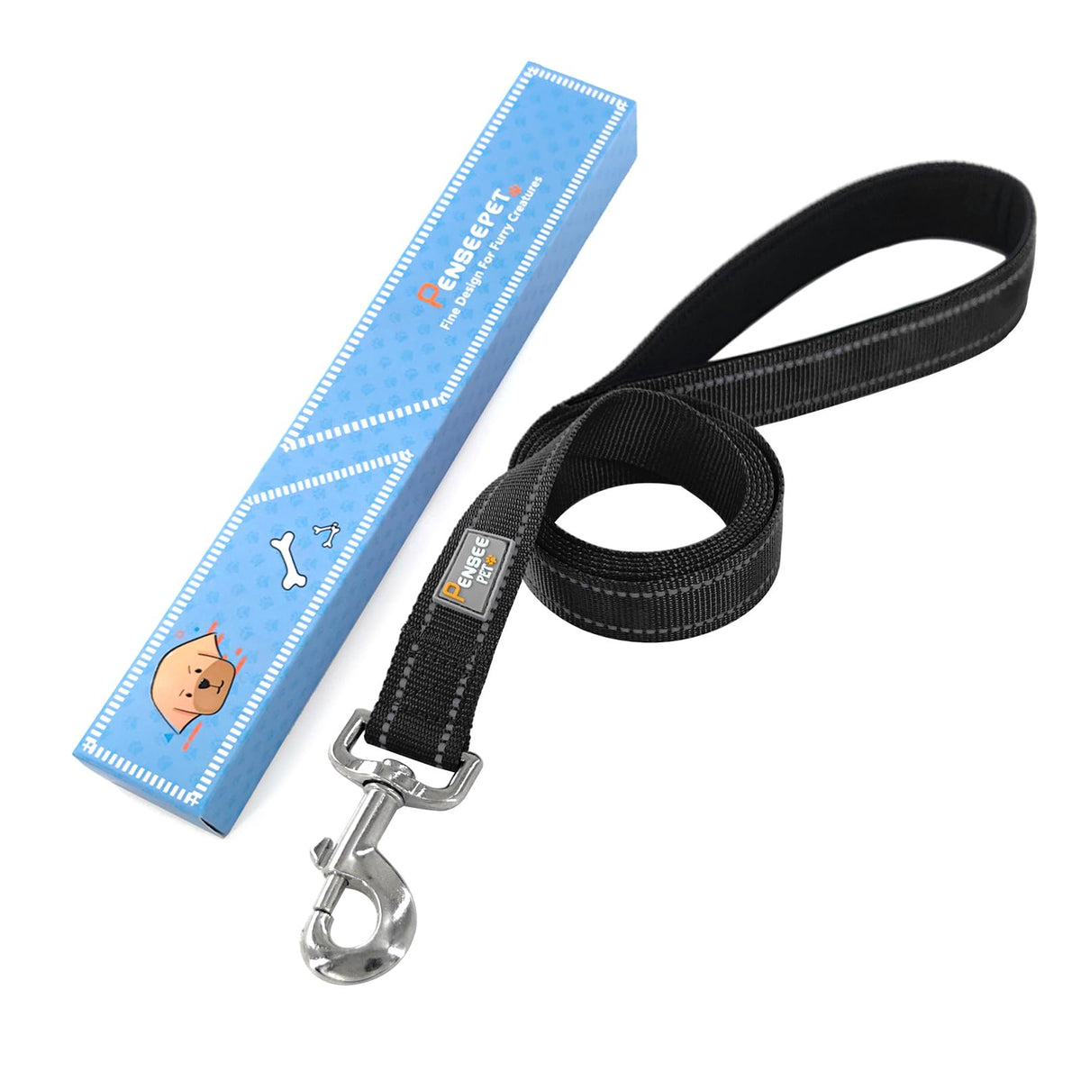 PenSeepet 6 FT Basic Dog Leash for Medium Dogs,Black