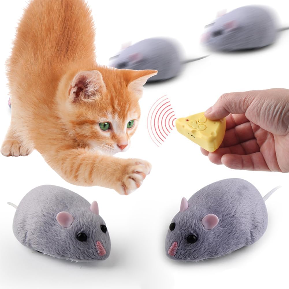Remote Control Mouse Cat Toy,RC Fake Mouse Toy with Wireless Controller