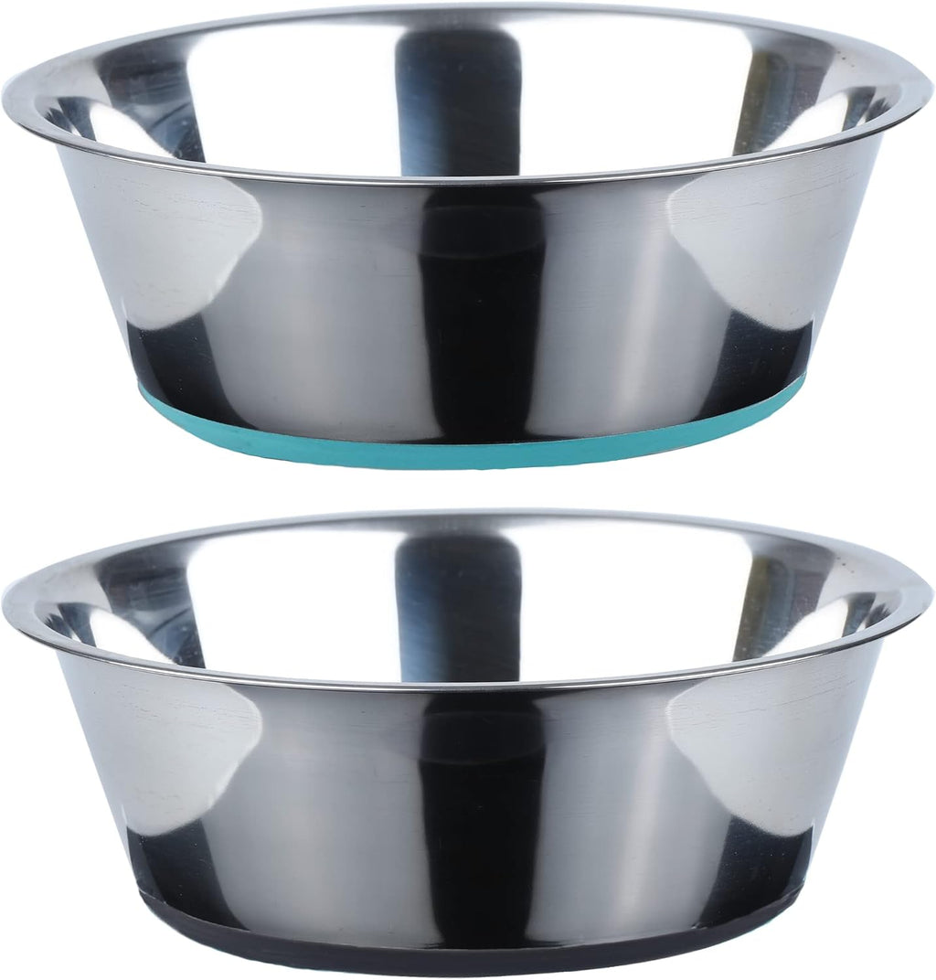 Deep Stainless Steel Dog Bowls, 3 US Cup Each, 2-Pack