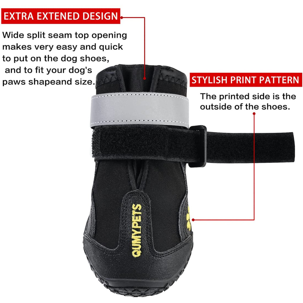 QUMY Dog Shoes for Hot Pavement, Dog Snow Boots & Paw Protectors for Winter