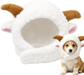 Dog Sheep Headband – Cute Cosplay Pet Hat for Christmas Halloween，White