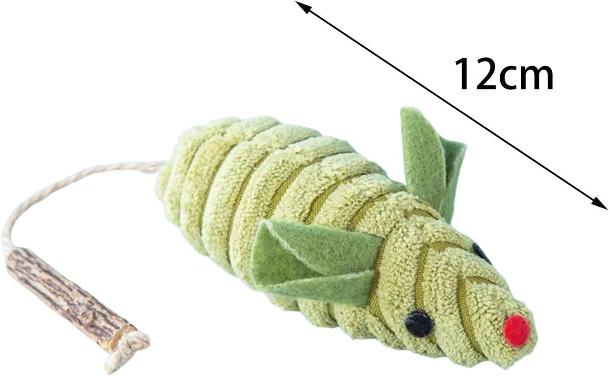 Interactive Cat Toys Simulation Stuffed Animals Mice Toy Mouse Shape for Cats Toy for Cats Kitten, Green