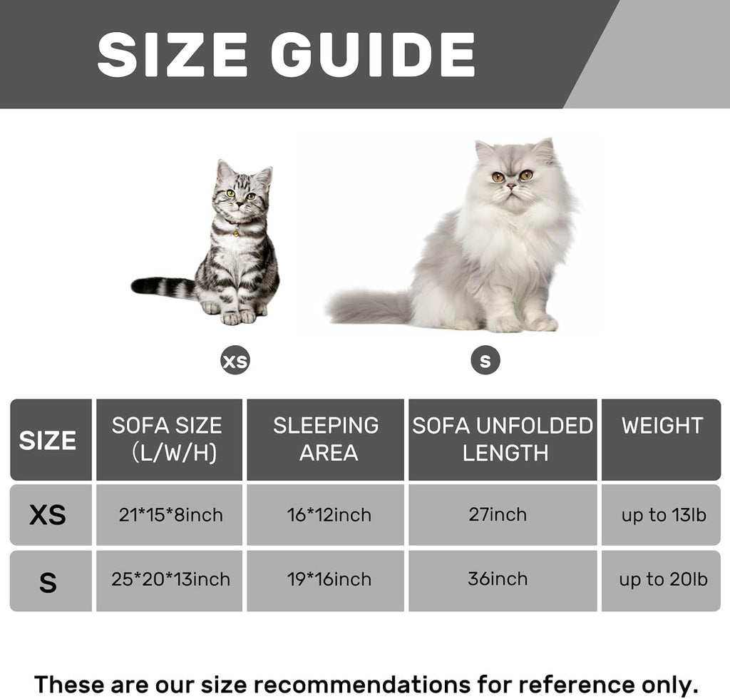 Hollypet Cat Bed Small Dog Orthopedic Couch Beds for Pets up to 13 lbs
