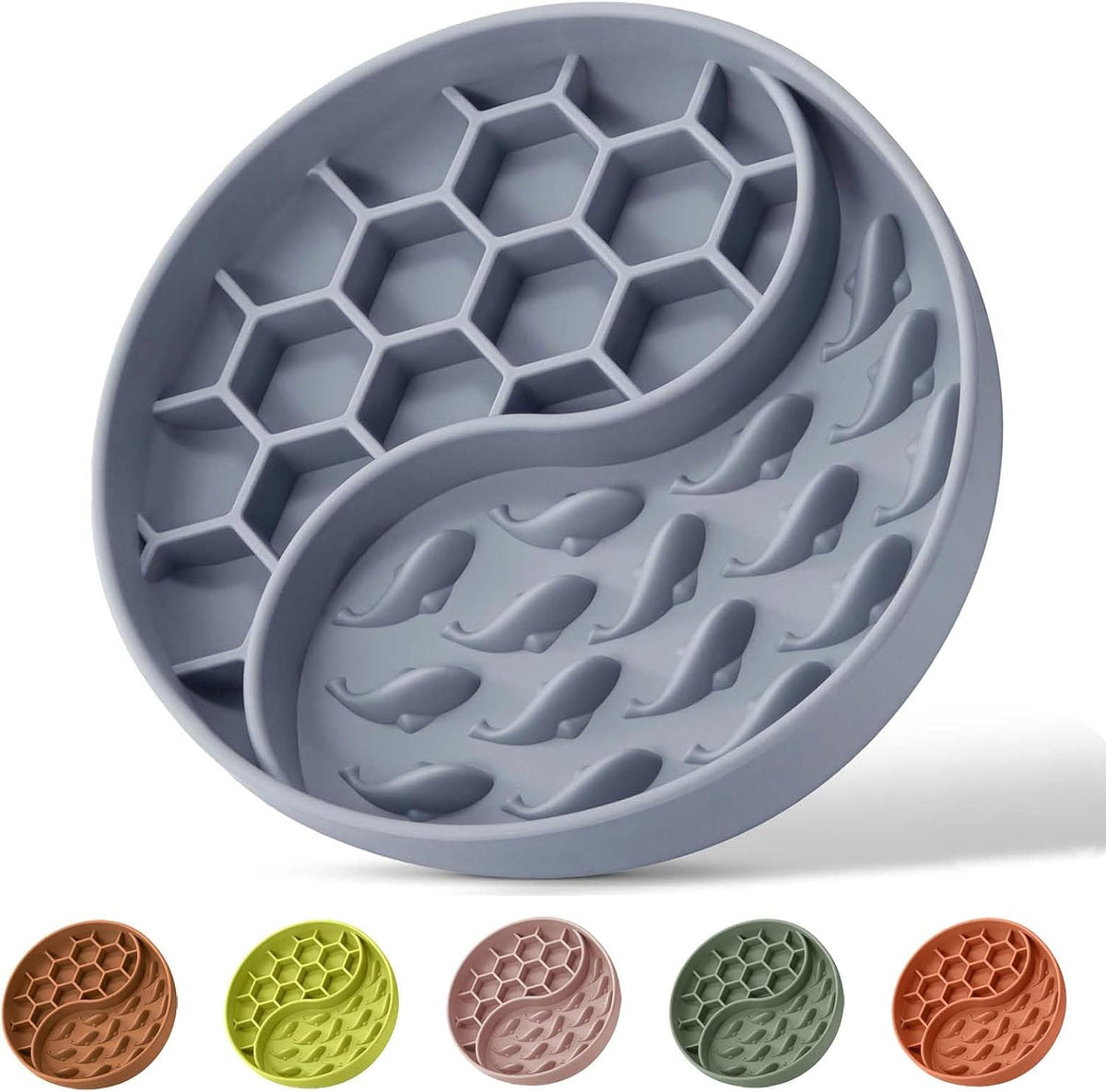Slow Feeder Dog Bowl, Pet Puzzle Dish w/Suction Cup, Small Medium