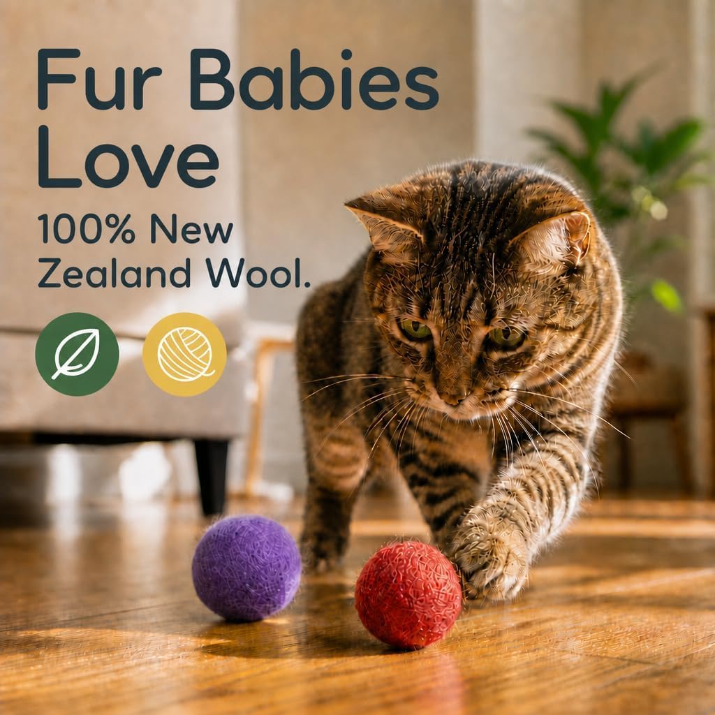 Wool Cat Balls, 6 PCS