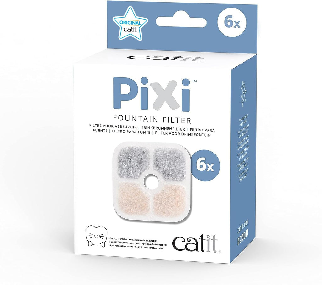Catit PIXI Cat Drinking Fountain Original Filter, 6-Pack, White