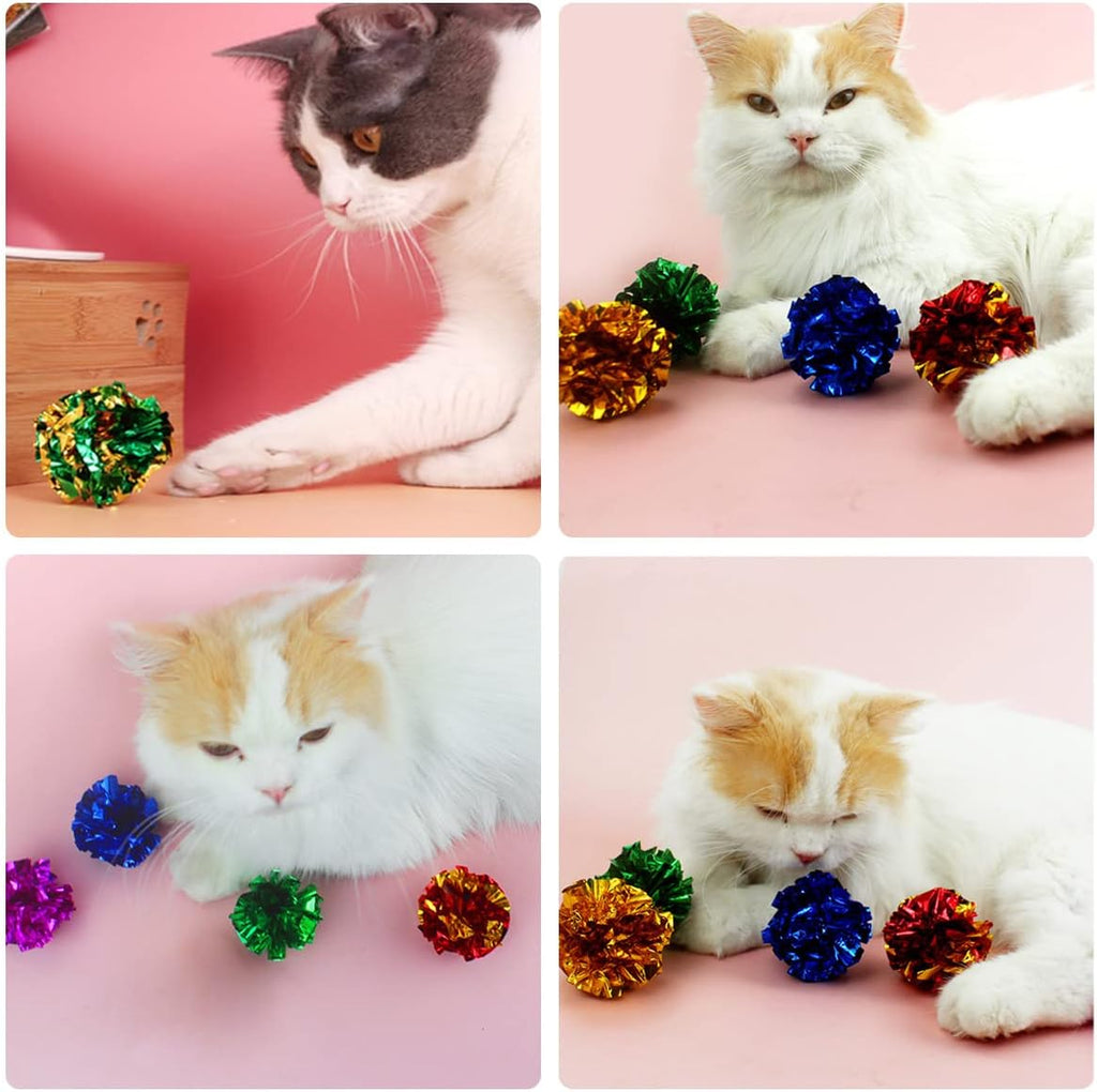 PET SHOW 20 Pack Cat Toy Crinkle Balls 2.5inch for Indoor Cats Kittens