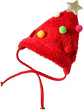 Christmas Hat for Pet Decorations Reindeer Star Pompoms Christmas Dog Headwear Photo Props