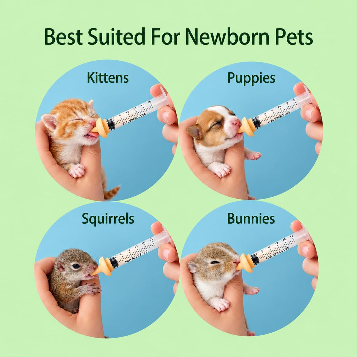 Kitten Feeding Kit 18 Piece Value Pack - Pet Nursing Nipples & Syringe Set for Newborn Kittens Puppies Squirrels Bunnies