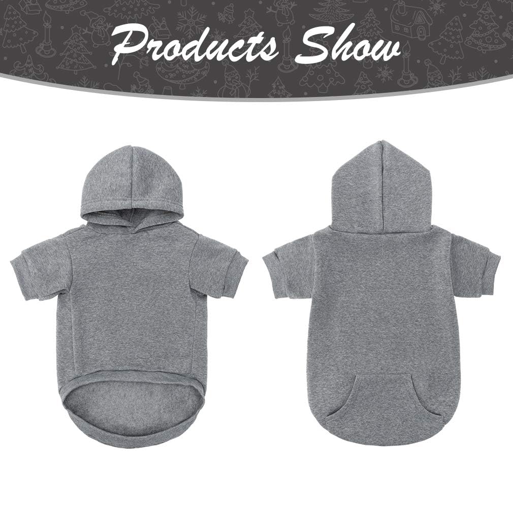 KOOLTAIL Dog Hoodie for Large Medium Small Dogs, Soft and Warm Pet Sweater with Leash Hole and Pocket Boy Girl, Puppy Fall Winter Jacket Clothes, French Pitbull Cold Weather Coat Sweatshirt, Grey XL