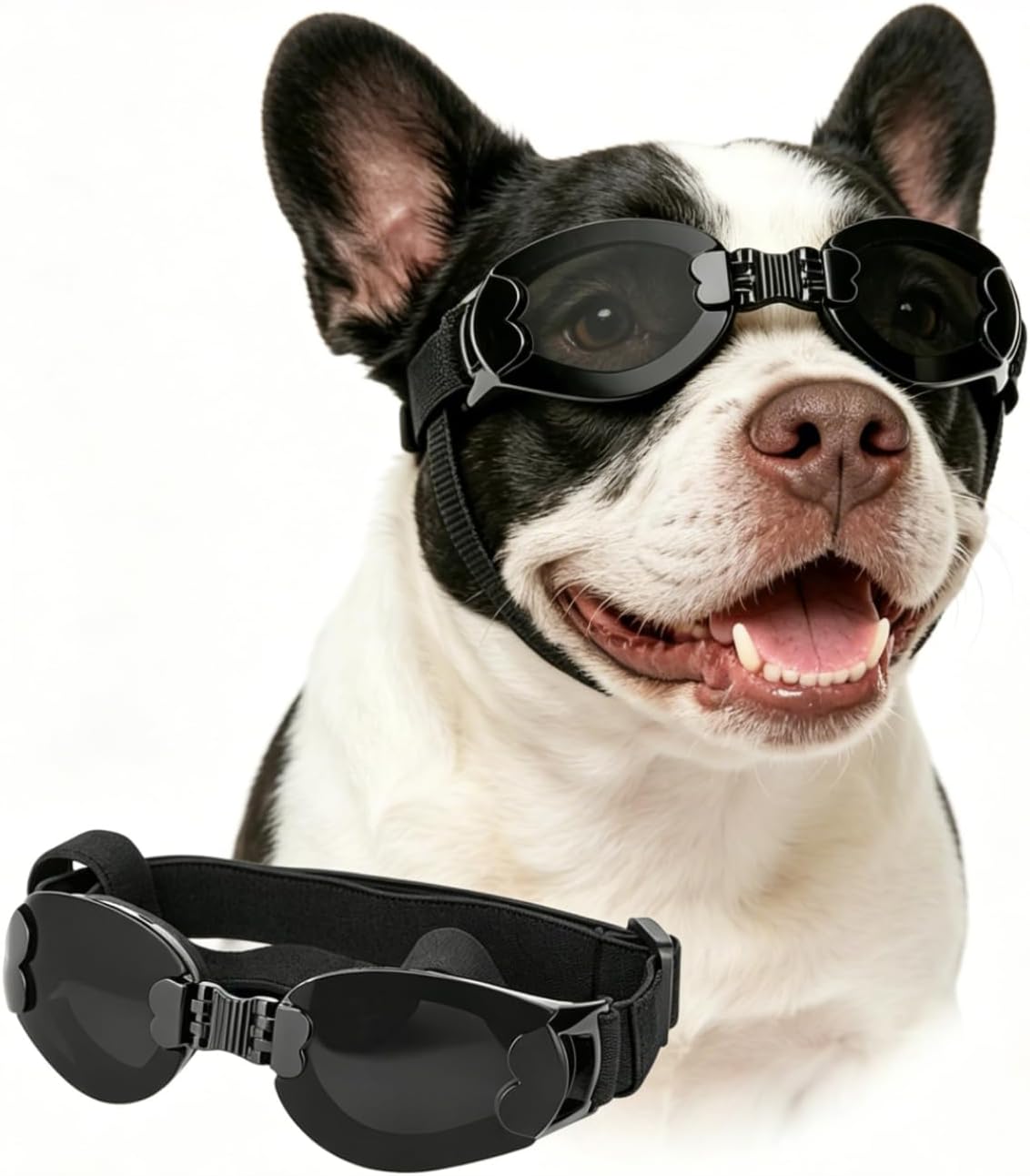 Dog Goggles Medium Breed, Dog Sunglasses for Medium Dogs Eye Protection Windproof, Black
