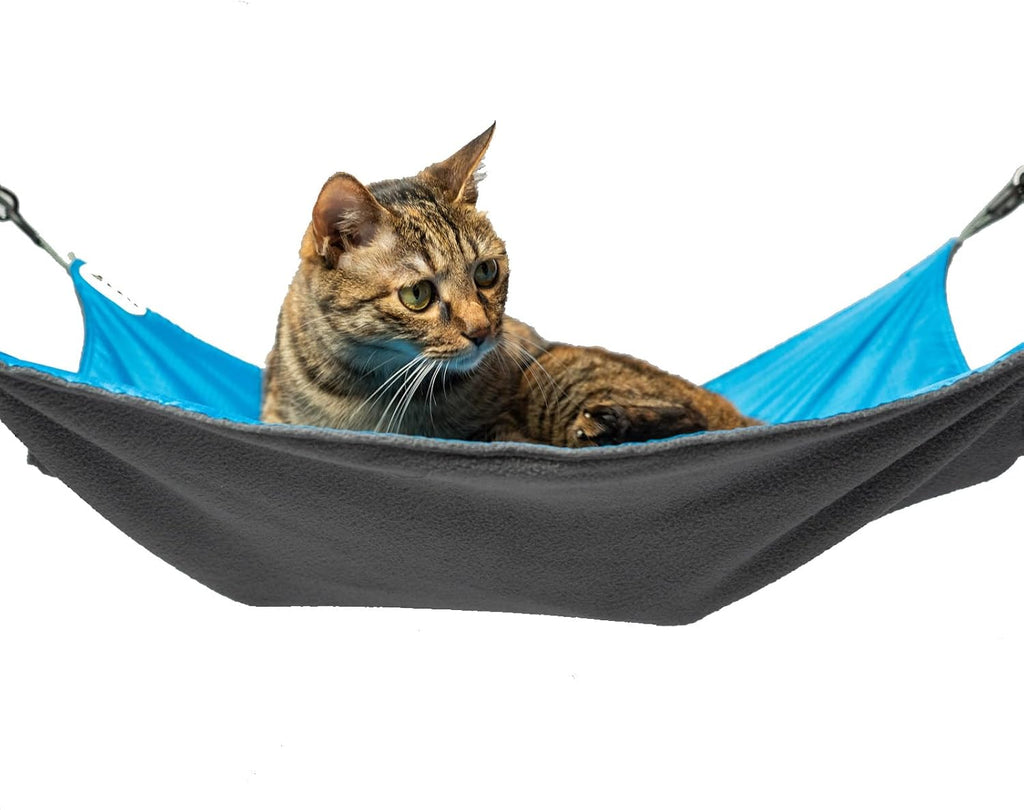 Cat Hammock for Cage - Washable Soft Outdoor Mat, Waterproof Cooling Pad for Cats (Large, Black)