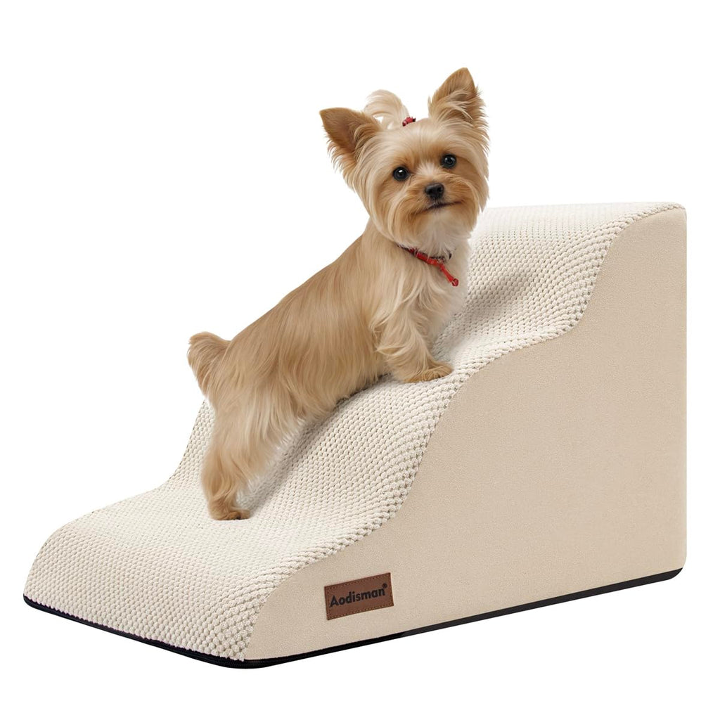 Aodisman Dog Stairs for Small Dogs,3 Step Dog Ramp for Couch,Non-Slip Steps
