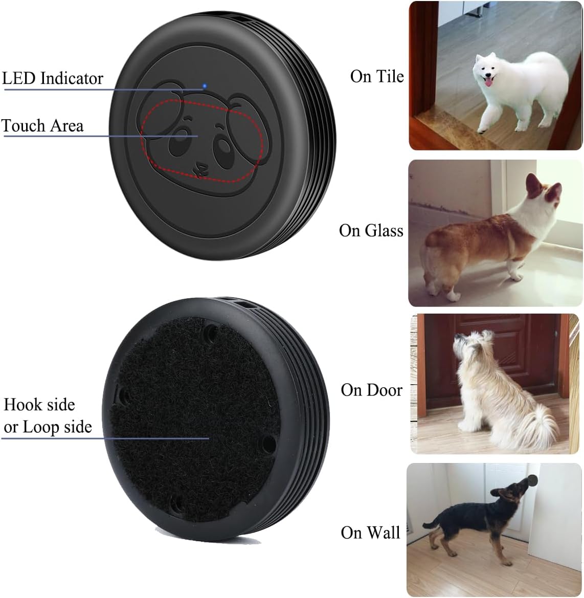 Dog Door Bell, Wireless Doggie Doorbells for Potty Training, Door Bell for Dogs to Go Outside, Dog Bells with 1 Receiver