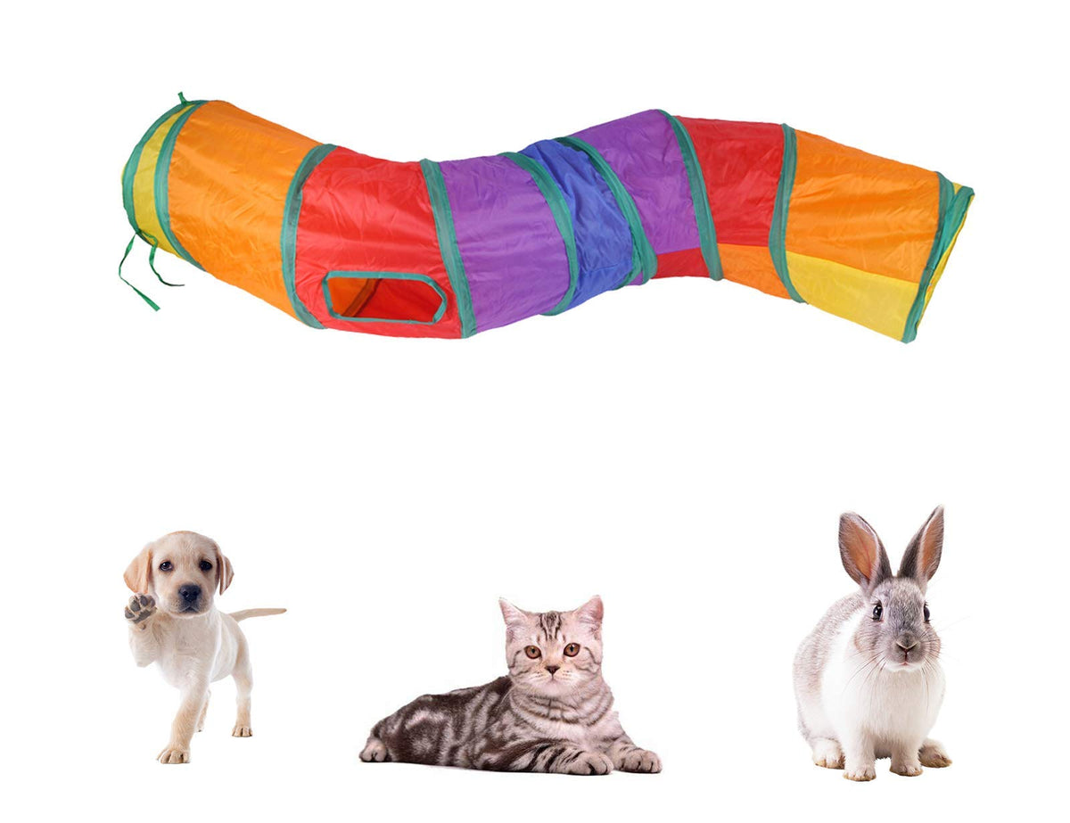 iCAGY Cat Tunnel Toys for Indoor Cats Kittens Rabbits, Pet Toy Play Tunnels