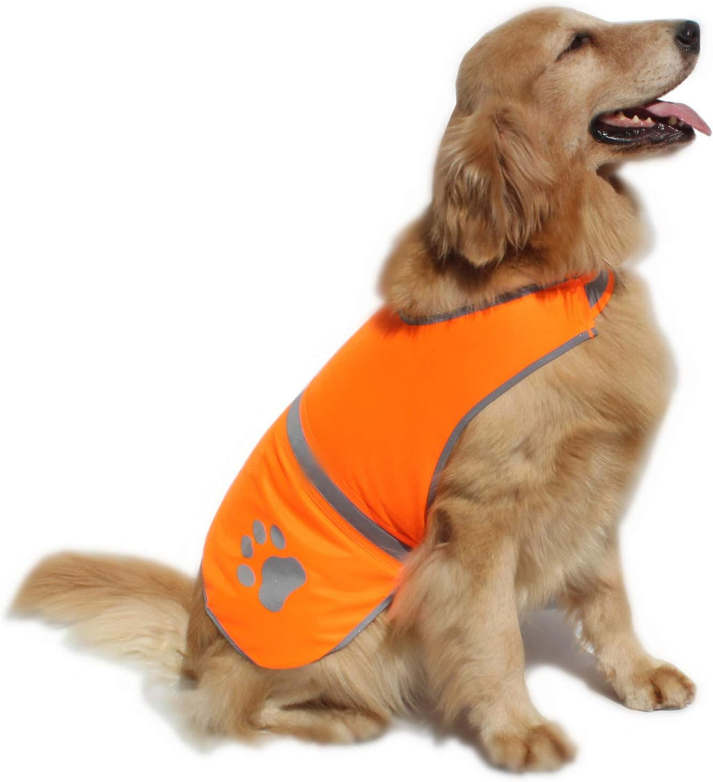 Dog Reflective Vest High Visibility Safety Jacket, Orange, XL