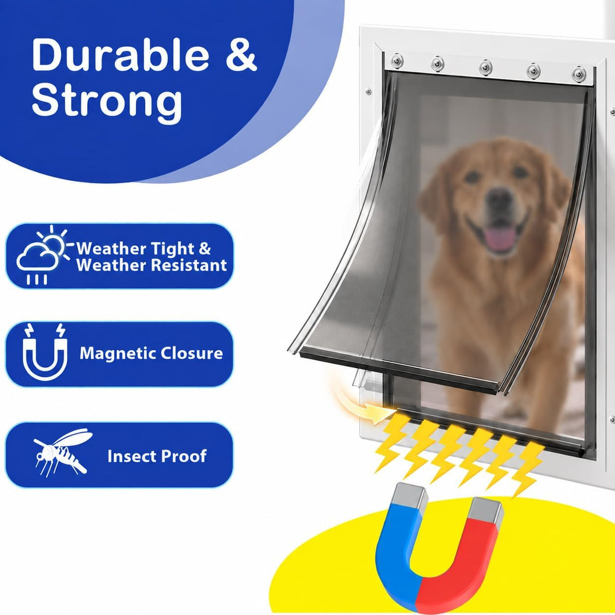 2PC Replacement Flap PAC11-11039 with Screws & Washers for PetSafe Dog Door