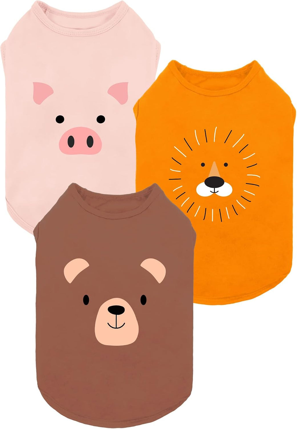 Fitwarm 3 Pack Monster Dog Shirt, Lightweight Funny Dog Tshirt, Summer Clothes for Small Dogs Boy Girl, Pet Outfit, Oran