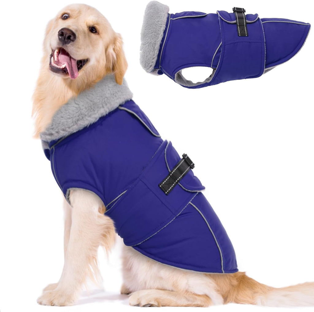 Dog Coat Waterproof Dog Jacket Fleece Vest with Adjustable Buckle