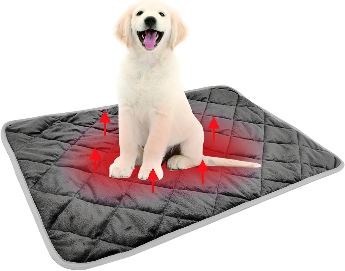 Self-Warming Pet Mat, Gray Anti-Slip Cat and Dog Bed, 16 * 20in
