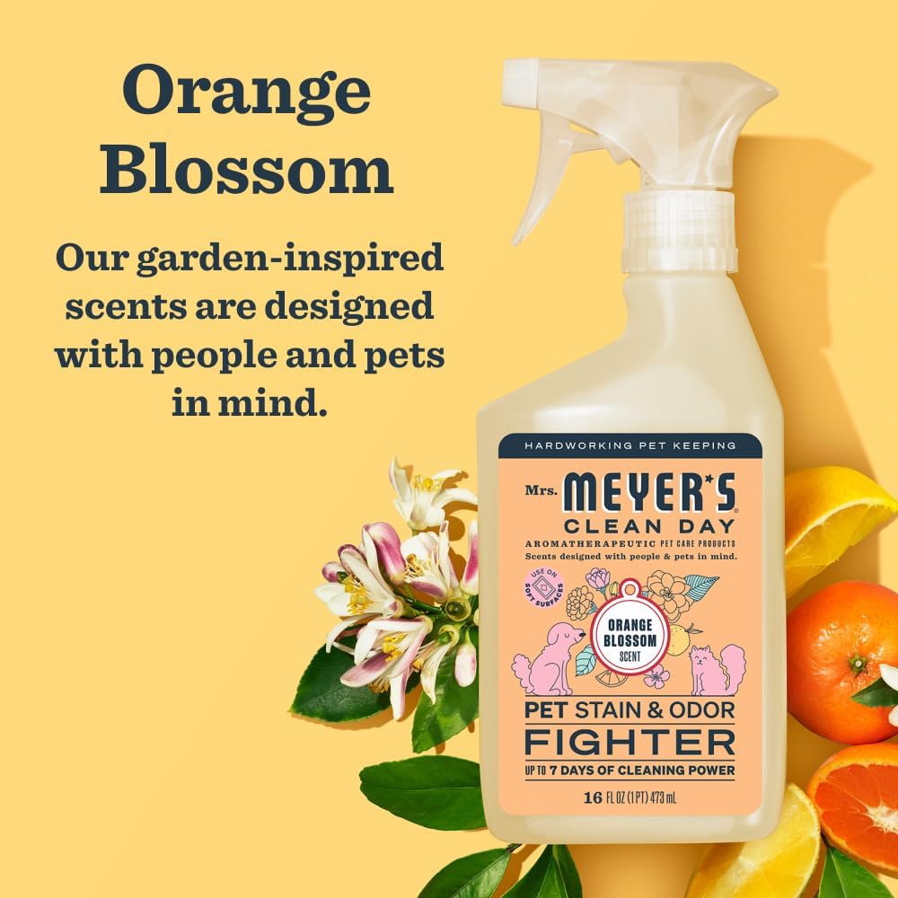 Mrs. MEYER'S CLEAN DAY Pet Stain & Odor Fighter,Orange Blossom Scent,16oz,(Pack of 2)