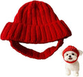 Dog Beanie Hat with Ear Holes, Winter Pet Cap for Small Dogs