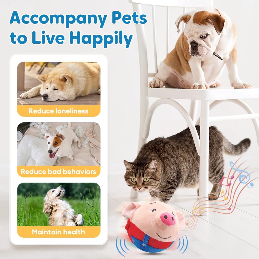 Active Moving Dog Toys, Interactive Bouncing Dog Balls Jumping Music Modes
